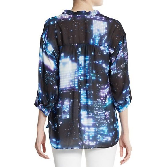 NWT Milly Katalina City Scape Blouse sz 8 - Picture 3 of 12